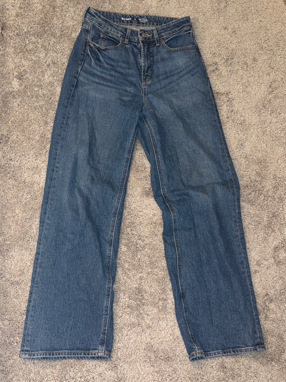 Classic Wide Leg Blue Jeans